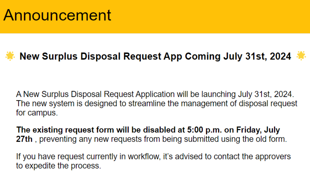 Announcement